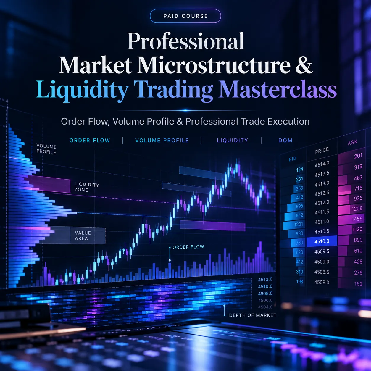Professional Market Microstructure & Liquidity Trading Masterclass: Order Flow, Volume Profile & Execution
