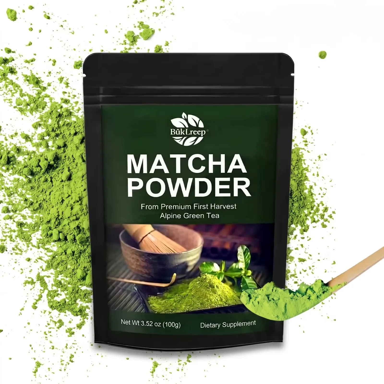 Organic Green Tea, 100% Pure Matcha Culinary Grade, Unflavored, First Harvest Authentic Japanese Origin, Non-GMO, 0 Calories — product photo